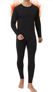 Long Johns Thermal Underwear for Men Soft Fleece Lined Base Layer Cold - Picture 1 of 5