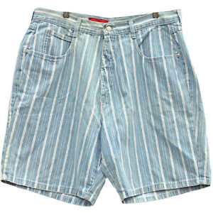 80s 90s Vintage Venezia Denim Shorts, Hi Rise Railroad Stripe Mom Jean 38" W 16