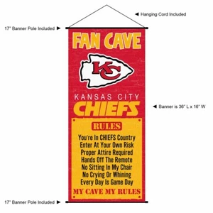 Kansas City Chiefs Game Room Man Cave Banner - Picture 1 of 3