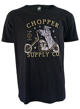Chopper Supply Co Skelett Biker Darkside Bedruckt und Bestickt Herren T Shirt
