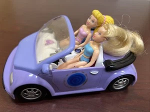 Polly Pocket lila Cabrio Auto mit 2 Puppen Mattel 2000 - Bild 1 von 11