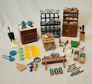 Dollhouse Kitchen Furniture, Dishes And Misc Items - Imagen 1 de 14