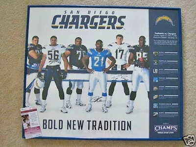 Ladainian Tomlinson & P Rivers signed San Diego Chargers 16x20 FRAMED Photo JSA - Image 1 of 2