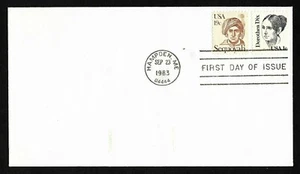 #1844 1c Dorothea Dix - No Cachet FDC +1859 19c Sequoyah - Picture 1 of 2