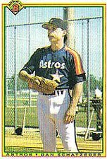 1990 Bowman Tiffany Houston Astros Baseball Card #69 Dan Schatzeder