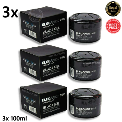 3x Elegance Plus Black Gel 100ml - Cover White Hair Original جل اليجانس اسود - Image 1 of 4