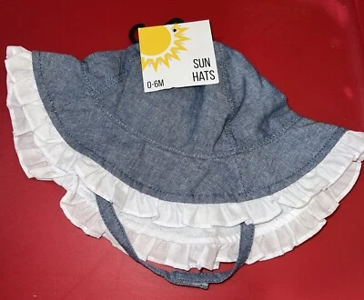 Goldbug синий Chambray оборки солнца шляпа младенца девочки 0-6 месяцев новый - Изображение 1 из 3