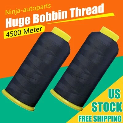 2 cones Embroidery machine polyester thread 5000 yds ( BLACK) - Image 1 of 4