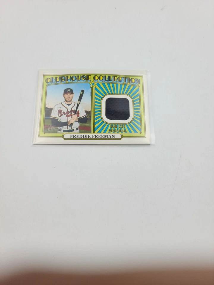 Freddie Freman 2021 Topps Heritage Clubhouse Collection Game Used Braves - Image 1 of 2