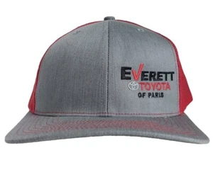 Vintage Genuine Toyota of Paris Hat Cars Snapback Ball Cap Red Gray Mesh NWOT - Picture 1 of 10