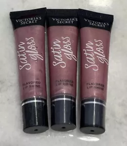 3 Victoria's Secret Satin Gloss Flavored Lip Shine - Berry Flash - .46 oz Sealed - Picture 1 of 2