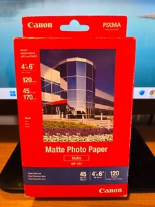 Canon PIXMA Matte Photo Paper MP-101 4X6 120 Sheets NEW, Sealed - Photo 1/2