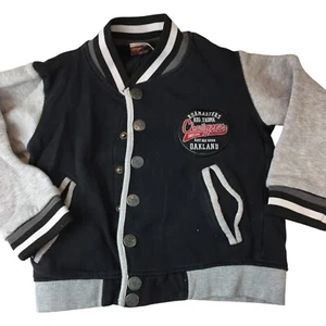Chevignon Unlimited Togs Varsity Jacket Kids Size 6A Black Snap Button Front - Picture 1 of 8