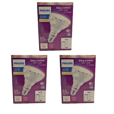 PHILIPS 65W Dimmable Light Bulb Smart Wi-Fi Certified LED Soft White, 3 PACK - Image 1 of 4