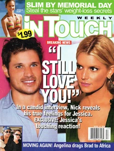 IN TOUCH Magazine April 24 2006 Nick Lachey Jessica Simpson Angelina Jolie Brad - Picture 1 of 4