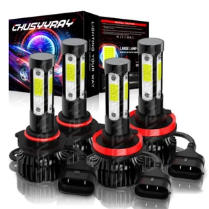 9005+H11 LED Headlight Super Bright Bulbs Kit 6000K White 5500LM High/Low Beam - Picture 1 of 13