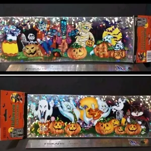 Vintage Stickers Halloween Laser Prism Sticker Pack 2 Different Sheets VERY RARE - Picture 1 of 10