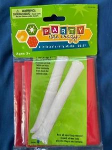 Red Rally Sticks For Sporting Events or Rallies 22.5" (1 Set) *NEW* nn1 - Picture 1 of 2