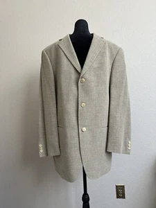 HUGO BOSS Sport Coat Blazer Jacket Three Button Wool Linen Blend  Brown Ventless - Picture 1 of 11