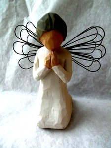 Angel of Prayer Figure! WILLOW TREE! 1999! 4 1/2" TALL! WIRE WINGS! KNEELING - Picture 1 of 3