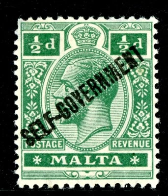 Malta 1922 Británico KGV 1/2p Verde MCCA Autogobierno Scott #77 Como Nuevo U336 ⭐⭐⭐⭐⭐⭐ Foto 1 de 4