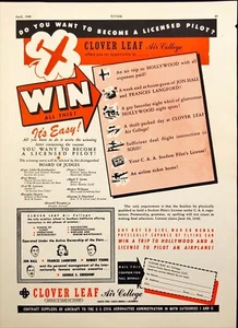 1949 Clover Leaf Air College Win Prizes Santa Monica CA Vintage Print Ad - Picture 1 of 6