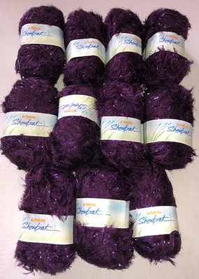 Vintage Patons Showboat Purple Yarn Lot Of 11 Made in W. Germany 50g Lot # 2716 - Image 1 of 4