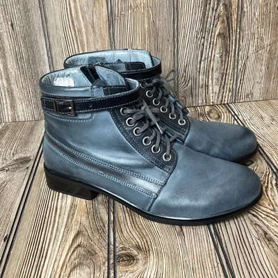 NAOT Mujeres Groovy Botines Botines Cremallera Con Cordones Hebilla Azul UE 36/5-5.5 EE. UU. Foto 1 de 4
