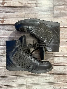 GARETH PUGH Leather Lasercut Accents high top sneakers shoes size 40 - Imagen 1 de 8