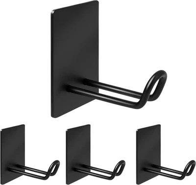 Ganchos para toallas adhesivos de alta resistencia, ganchos de pared de acero inoxidable para baño y cocina Foto 1 de 4