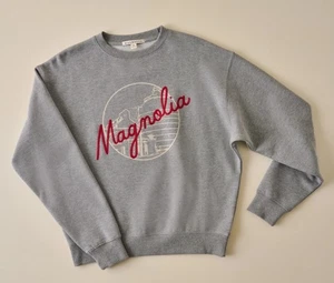 Magnolia Silos Chainstitch grau Large Langarm Rundhals Pullover Sweatshirt - Bild 1 von 8
