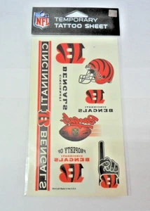 NFL CINCINNATI BENGALS TATUAJES TEMPORALES 1 HOJA 7 TATUAJES ENVÍO RÁPIDO GRATUITO - Imagen 1 de 1