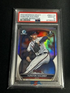 PSA 10 Hurston Waldrep 1st 2023 Bowman Chrome Draft REFRACTOR BRAVES RC GEM MINT - Bild 1 von 2