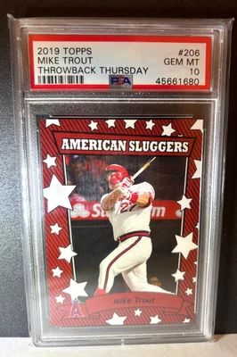  Mike Trout 2019 Topps Throwback Thursday  Los Angeles Angels PSA 10 NEW KIDS  - Image 1 of 2