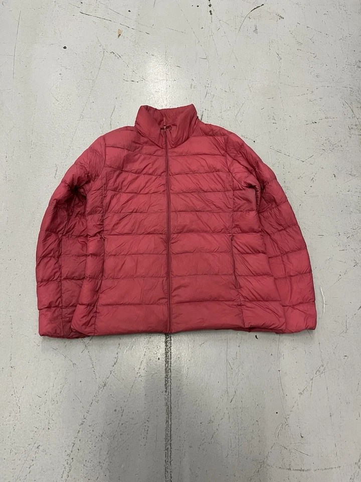 Uniqlo ультра легкий вниз куртки женщин большой пузырь пуховик Berry розовый полный молнии - Изображение 1 из 4