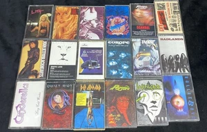 Rock & Hair Metal 80's Cassettes w/Cases & Inserts (18) Def Leppard Poison Ratt - Picture 1 of 7