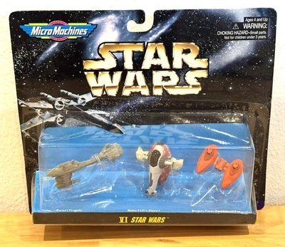 Vtg New 1996 Star Wars VI #6 Micro Machines 3 Pack Set Boba Fett's Slave I - Image 1 of 4