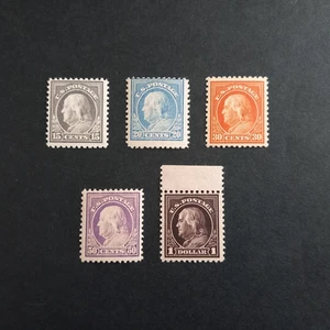 UNITED STATES 1917/ FRANKLIN AND WASHINGTON - NO. 5 INTACT VALUES MNH**C/CERTIFIED - Picture 1 of 3