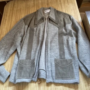 Vintage 100% Virgin Orlon Acrylic Full Zip Sweater XL - Picture 1 of 3