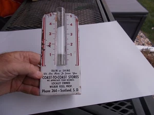 Coast to Coast Stores  Scotland South Dakota Wilbur Foss  1950's ?  Rain Gauge - Picture 1 of 5