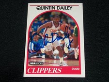 LA Clippers Quintin Dailey (d.10) Auto Signed 1989/90 Hoops Card #221  SCARCE  K