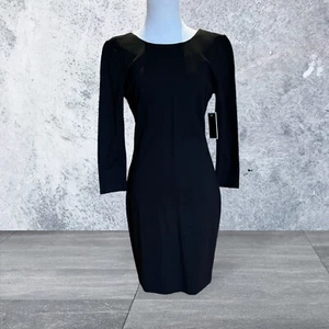 NWT JUICY COUTURE WOMEN PITCH BLACK FLUID PONTE DRESS Size M - Picture 1 of 5