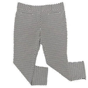 Pantalón para mujer ANN TAYLOR Devin recortado talla 8 frente plano crema y jaquard negro - Imagen 1 de 8