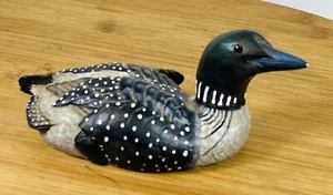 "Señuelo tallado Heritage Mint Ltd DUCK Loon ojos de vidrio de porcelana pintado a mano 4,5""" - Imagen 1 de 6