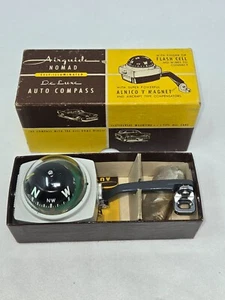 VINTAGE NOS AIRGUIDE NOMAD #79 DELUXE AUTO COMPASS W/BOX & INSTRUCTIONS - Foto 1 di 7