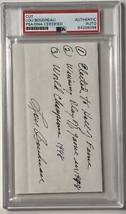 Lou Boudreau HOF Autograph Index Card PSA/DNA Authentic 068