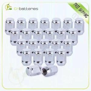 24 Chrome 1/2x20 Length 1.38" Lug Nuts Fits Dodge Durango Dakota Viper - Picture 1 of 8