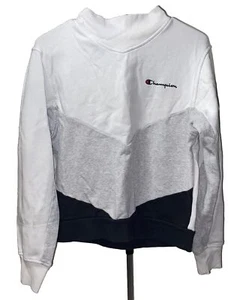 CHAMPION Womens Authentic Athleticwear Sweatshirt Gray/white/black Medium - Picture 1 of 5