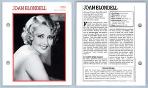 Joan Blondell - 1930's Atlas Editions Movie Star Card - Picture 1 of 1