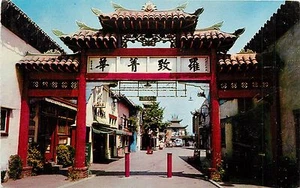 Postal Los Ángeles LA CA California Chinatown Arch pm 1960 - Imagen 1 de 2